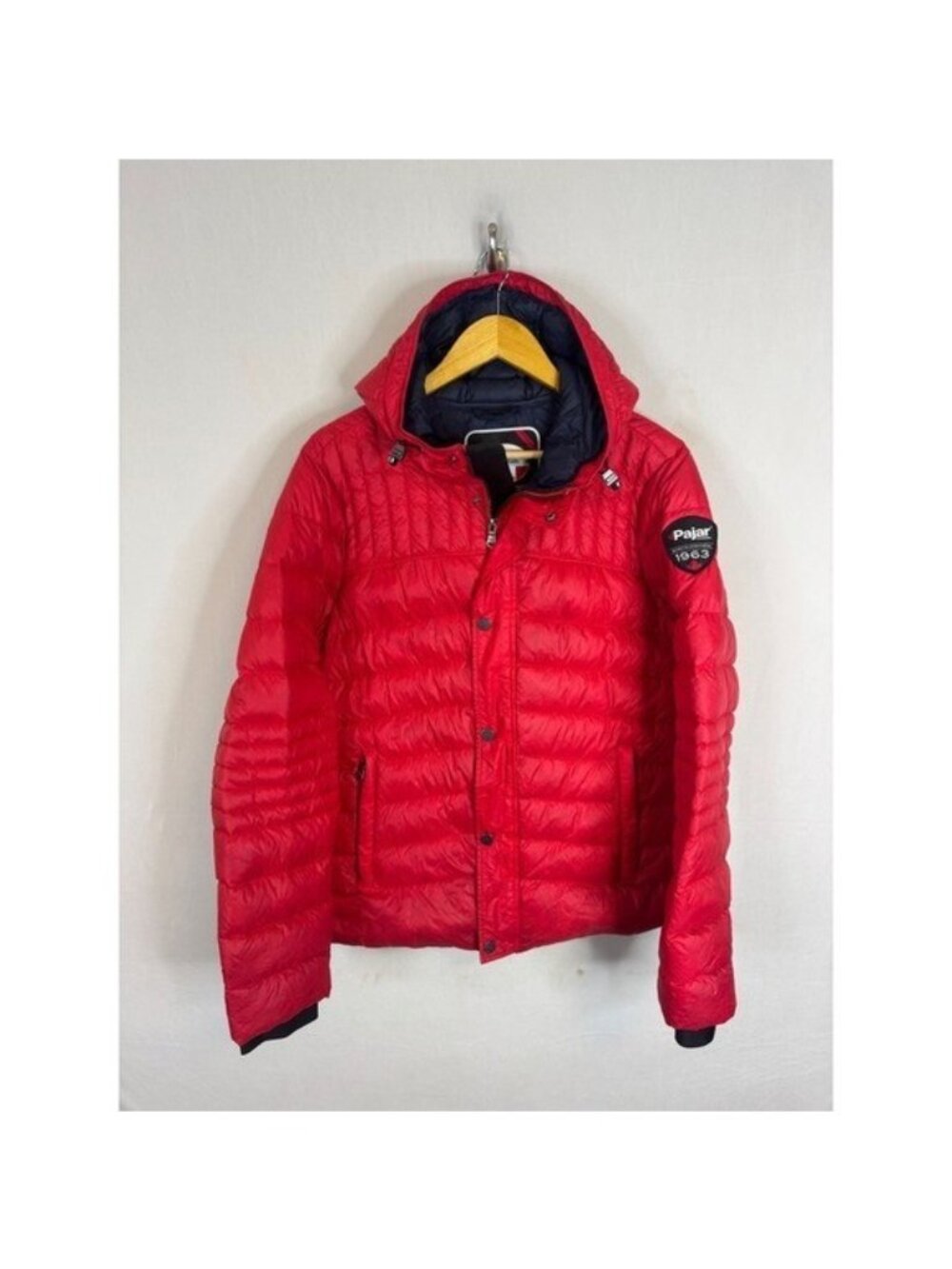 Pajar Canada Mens Red Hooded Down Puffer Jacket Size Medium Performance